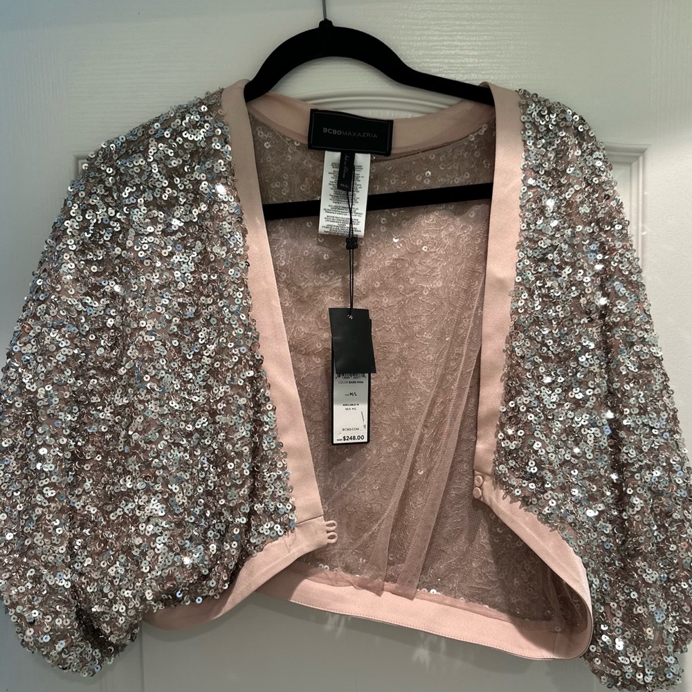BCBG sequin bolero